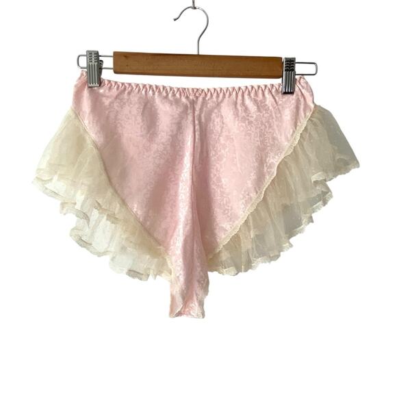 Vintage Keyloun Pink Ruffle Lace Set Tap Shorts and Top matching set - Picture 7 of 12